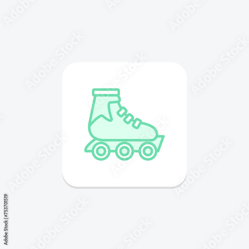 rollerblades icon, skate, roller, skate, rollerblade duotone line icon, editable vector icon, pixel perfect, illustrator ai file