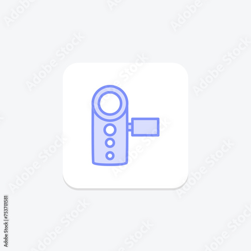 Handycam icon, camera, video, camcorder, handheld duotone line icon, editable vector icon, pixel perfect, illustrator ai file