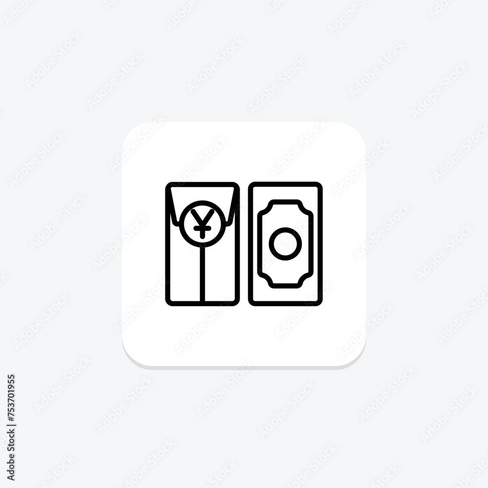 Red Envelope icon, red, gift, money, tradition line icon, editable vector icon, pixel perfect, illustrator ai file Red Envelope icon, red, gift, money, tradition line icon, editable vector icon, pixel perfect, illustrator ai file