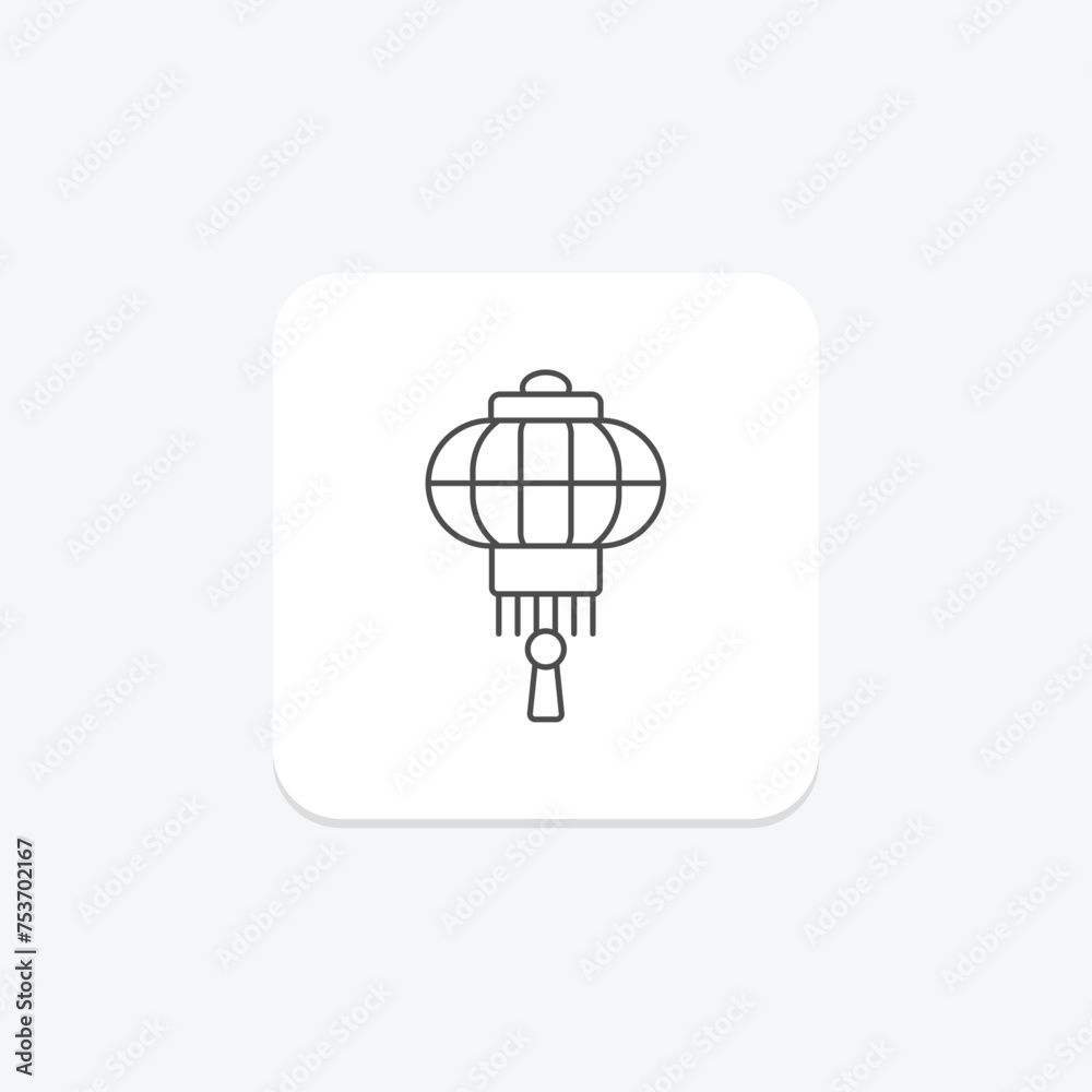 Chinese Lantern icon, light, festival, decoration, traditional thinline icon, editable vector icon, pixel perfect, illustrator ai file Chinese Lantern icon, light, festival, decoration, traditional thinline icon, editable vector icon, pixel perfect, illustrator ai file