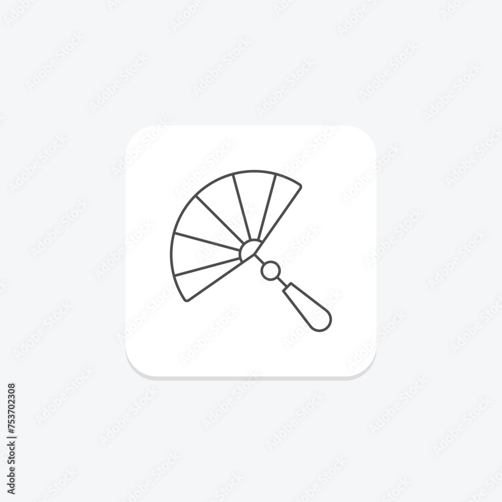 Red Fan icon, red, chinese, decoration, culture thinline icon, editable vector icon, pixel perfect, illustrator ai file Red Fan icon, red, chinese, decoration, culture thinline icon, editable vector icon, pixel perfect, illustrator ai file