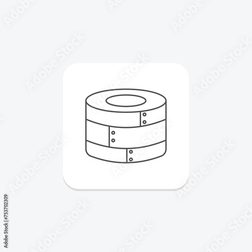 Bamboo Steamer icon, steamer, chinese, cook, food thinline icon, editable vector icon, pixel perfect, illustrator ai file