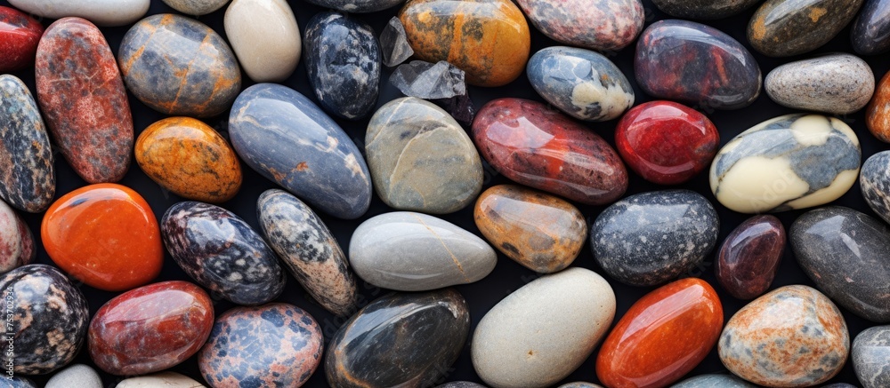 Colorful granite stone abstract pattern with shallow depth of field for background