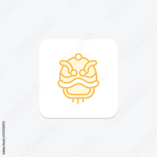 Lion Dance icon, dance, performance, chinese, tradition duotone line icon, editable vector icon, pixel perfect, illustrator ai file