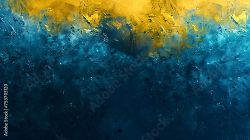 Blue and yellow abstract painting