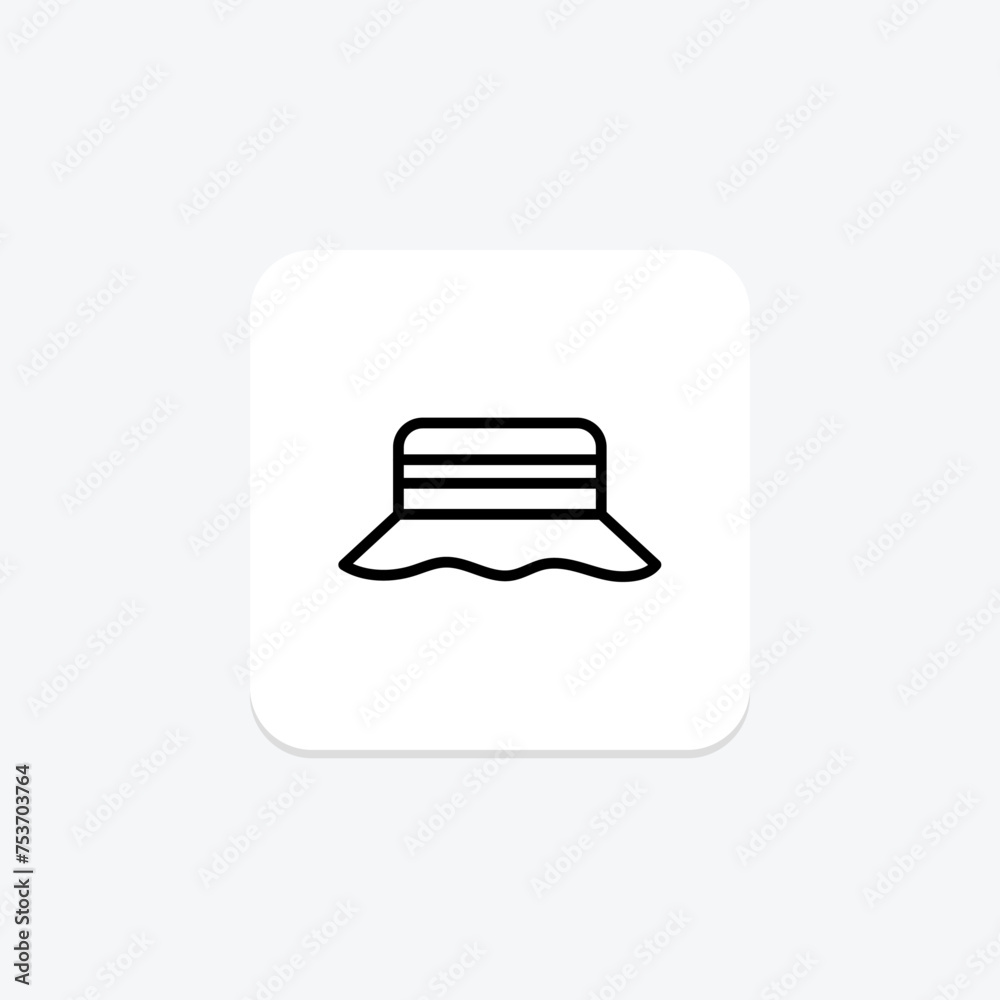 Fishing Hat icon, hat, fish, outdoor, sun line icon, editable vector icon, pixel perfect, illustrator ai file Fishing Hat icon, hat, fish, outdoor, sun line icon, editable vector icon, pixel perfect, illustrator ai file