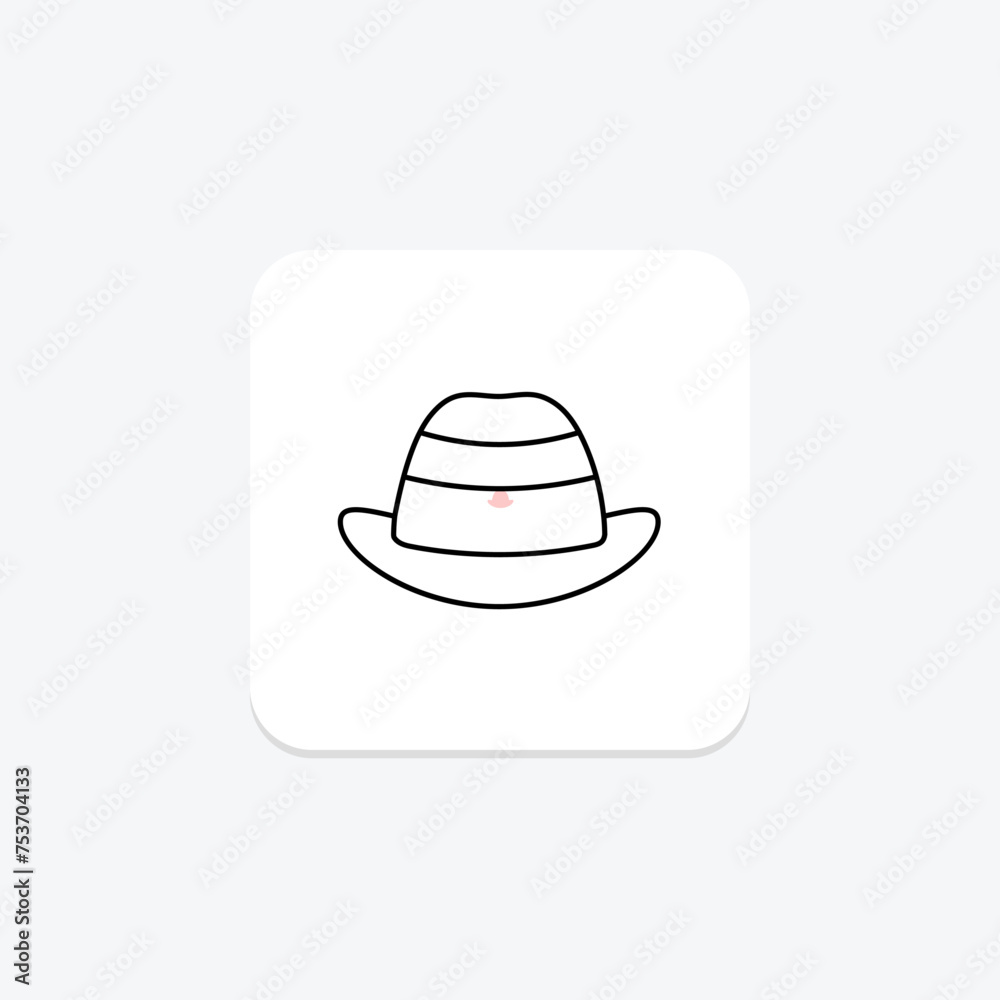 Dads Hat icon, hat, cap, headwear, father color shadow thinline icon, editable vector icon, pixel perfect, illustrator ai file Dads Hat icon, hat, cap, headwear, father color shadow thinline icon, editable vector icon, pixel perfect, illustrator ai file