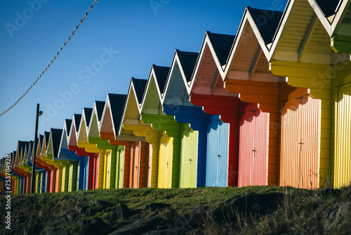 colourful beach huts 