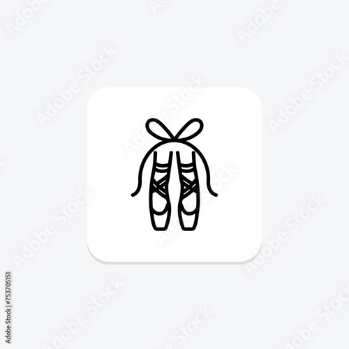Ballet Shoes icon, shoes, dance, footwear, ballerina line icon, editable vector icon, pixel perfect, illustrator ai file