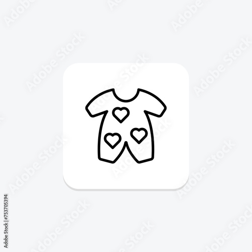 Baby Onesie icon, onesie, infant, clothing, garment line icon, editable vector icon, pixel perfect, illustrator ai file