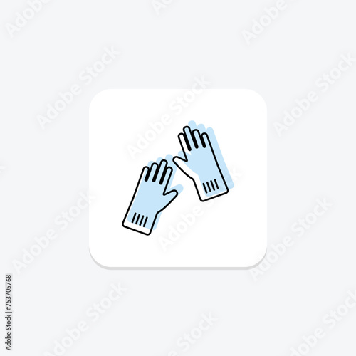 Gardening Gloves icon, gloves, garden, hand, protection color shadow thinline icon, editable vector icon, pixel perfect, illustrator ai file