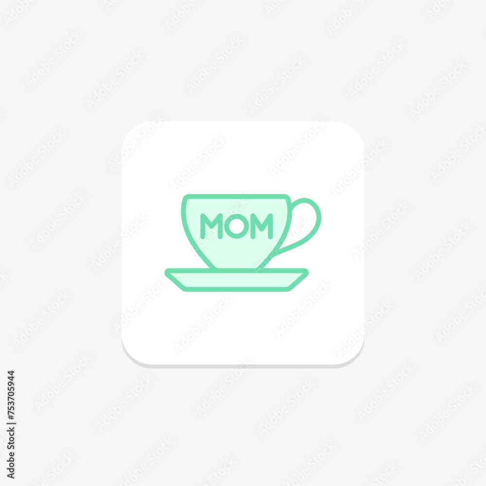Tea Cup with Best Mom icon, cup, mom, best, mother duotone line icon, editable vector icon, pixel perfect, illustrator ai file Tea Cup with Best Mom icon, cup, mom, best, mother duotone line icon, editable vector icon, pixel perfect, illustrator ai file