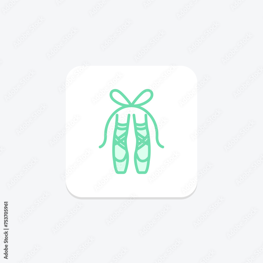 Ballet Shoes icon, shoes, dance, footwear, ballerina duotone line icon, editable vector icon, pixel perfect, illustrator ai file Ballet Shoes icon, shoes, dance, footwear, ballerina duotone line icon, editable vector icon, pixel perfect, illustrator ai file