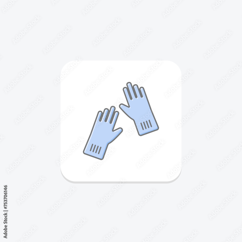Gardening Gloves icon, gloves, garden, hand, protection lineal color icon, editable vector icon, pixel perfect, illustrator ai file Gardening Gloves icon, gloves, garden, hand, protection lineal color icon, editable vector icon, pixel perfect, illustrator ai file