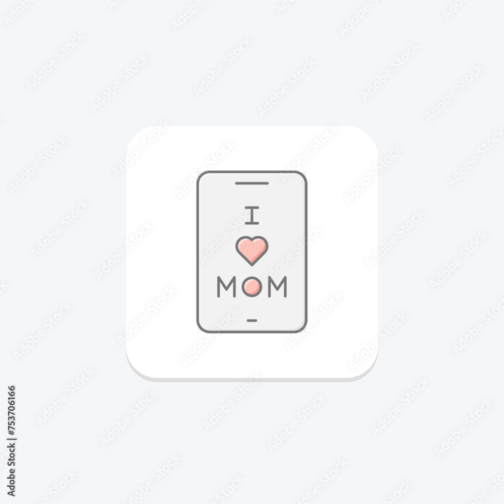 Moms Cellphone icon, cellphone, phone, mobile, device lineal color icon, editable vector icon, pixel perfect, illustrator ai file Moms Cellphone icon, cellphone, phone, mobile, device lineal color icon, editable vector icon, pixel perfect, illustrator ai file