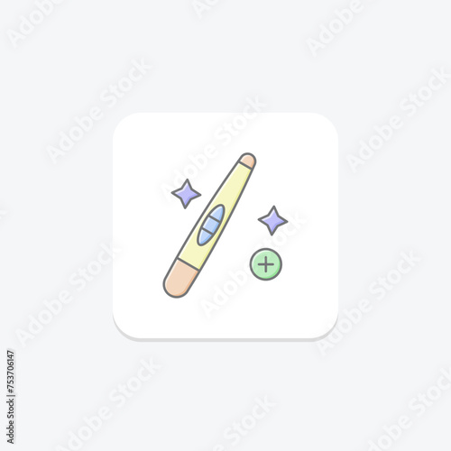 Pregnancy Test icon, test, mom, motherhood, expectant lineal color icon, editable vector icon, pixel perfect, illustrator ai file