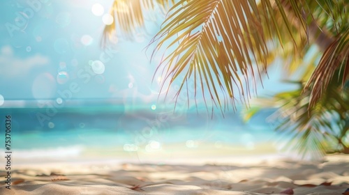 Blurred tropical beach background. Summer vacation  © Media Srock
