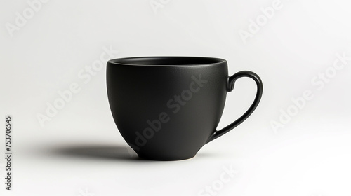Black Cup, Isolated on a Clean White Background - Professional Product Photography Showcasing Elegance, Minimalist Design
