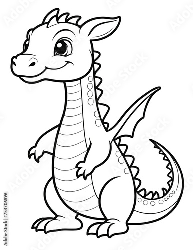 Adorable Dragon Coloring Page: Whimsical Wonders