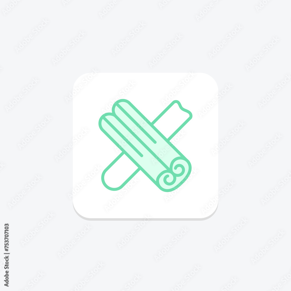 Cinnamon Stick icon, stick, spice, thanksgiving, aromatic duotone line icon, editable vector icon, pixel perfect, illustrator ai file Cinnamon Stick icon, stick, spice, thanksgiving, aromatic duotone line icon, editable vector icon, pixel perfect, illustrator ai file