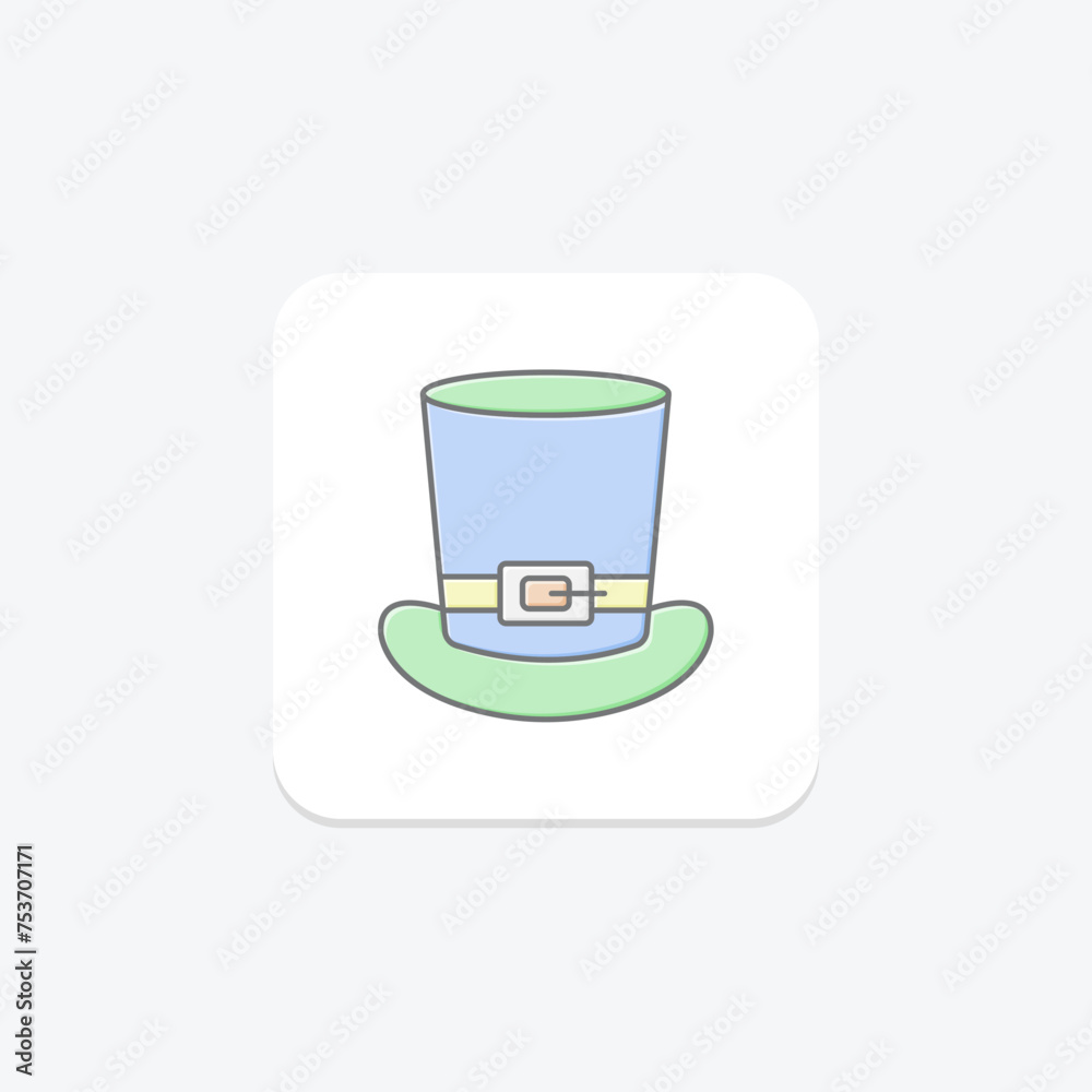 Pilgrim Hat icon, hat, thanksgiving, costume, colonial lineal color icon, editable vector icon, pixel perfect, illustrator ai file Pilgrim Hat icon, hat, thanksgiving, costume, colonial lineal color icon, editable vector icon, pixel perfect, illustrator ai file