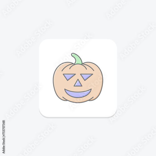 Thanksgiving Pumpkin Lantern icon, pumpkin, lantern, light, holiday lineal color icon, editable vector icon, pixel perfect, illustrator ai file