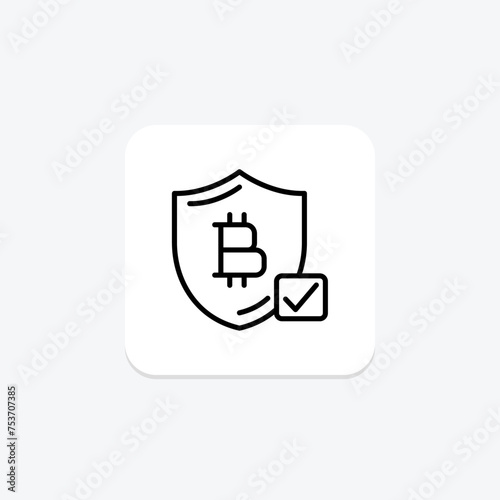 Digital Currency icon, currency, cryptocurrency, virtual, decentralized line icon, editable vector icon, pixel perfect, illustrator ai file