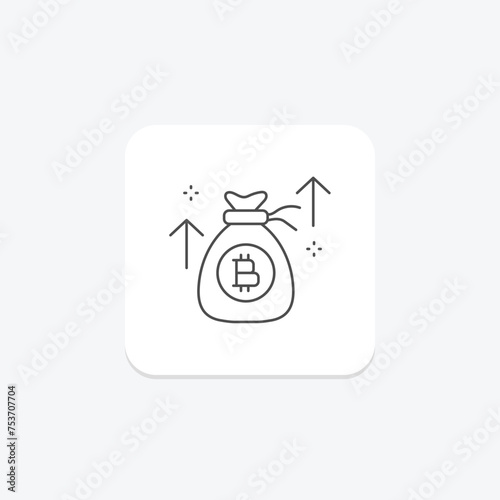 Crypto Payment icon, payment, cryptocurrency, digital, transaction thinline icon, editable vector icon, pixel perfect, illustrator ai file