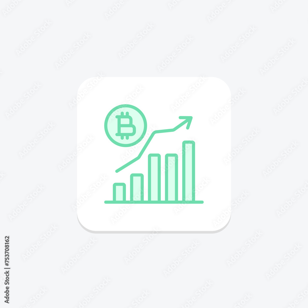 Crypto Market icon, market, cryptocurrency, digital, trading duotone line icon, editable vector icon, pixel perfect, illustrator ai file