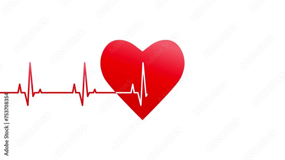 Heartbeat, heart rate line, ECG or EKG concept. Animation depicting pulse, rhythm, frequency and life signal.