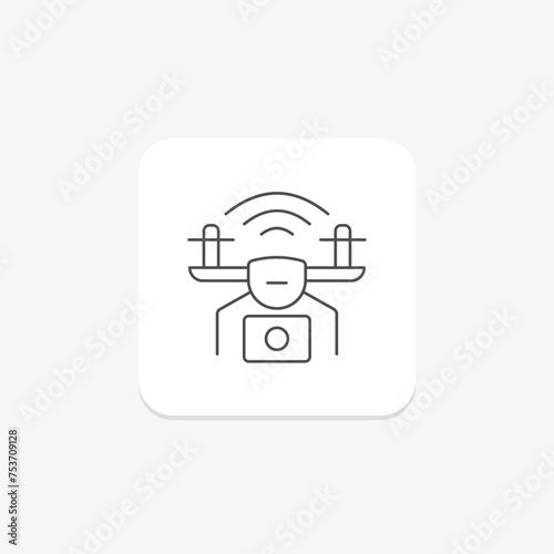 Virtual Reality Store icon, reality, store, vr, shopping thinline icon, editable vector icon, pixel perfect, illustrator ai file