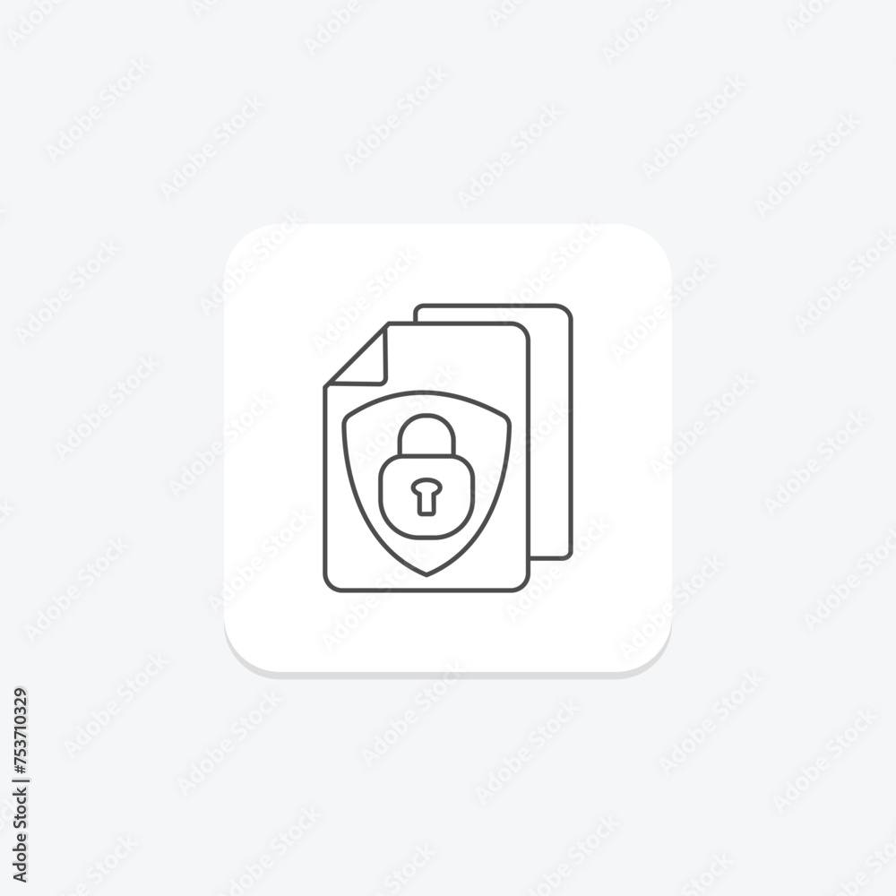 Secure File icon, file, security, protection, cyber thinline icon, editable vector icon, pixel perfect, illustrator ai file Secure File icon, file, security, protection, cyber thinline icon, editable vector icon, pixel perfect, illustrator ai file