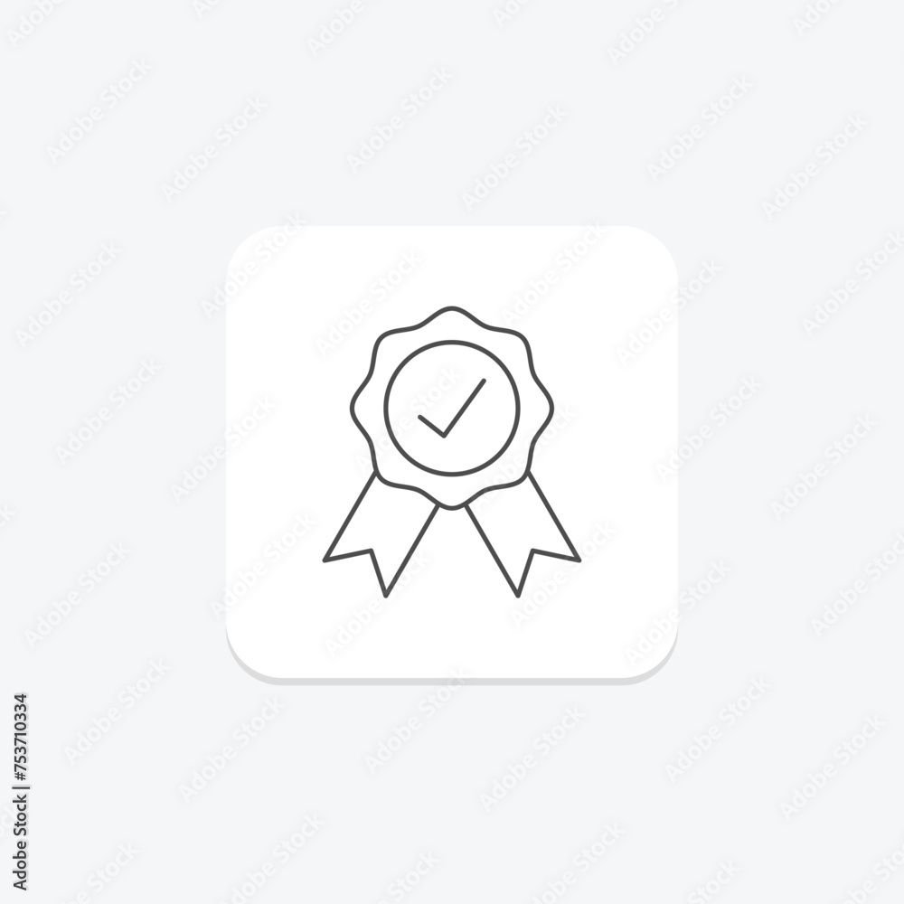 Authentication Badge icon, badge, security, protection, cyber thinline icon, editable vector icon, pixel perfect, illustrator ai file Authentication Badge icon, badge, security, protection, cyber thinline icon, editable vector icon, pixel perfect, illustrator ai file