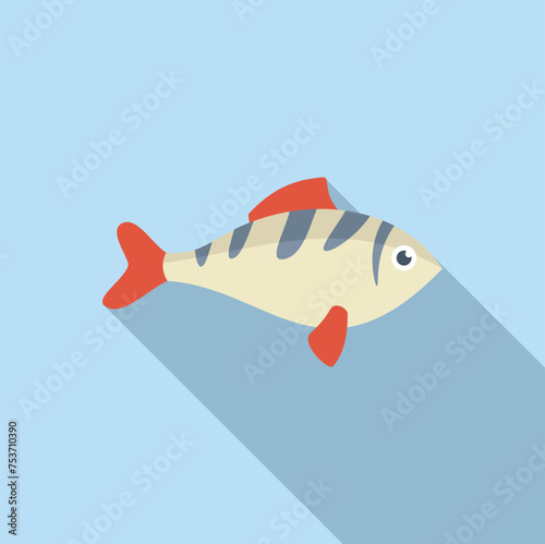 Winter ice fish icon flat vector. Event festival. Cold water festival