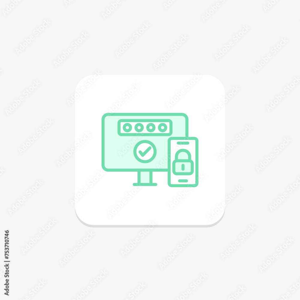 Two-Factor Authentication icon, authentication, security, protection, cyber duotone line icon, editable vector icon, pixel perfect, illustrator ai file Two-Factor Authentication icon, authentication, security, protection, cyber duotone line icon, editable vector icon, pixel perfect, illustrator ai file