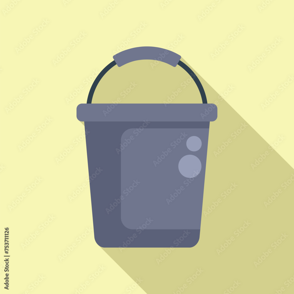 Fishing bucket icon flat vector. Wintry season day. Bait people sport Fishing bucket icon flat vector. Wintry season day. Bait people sport