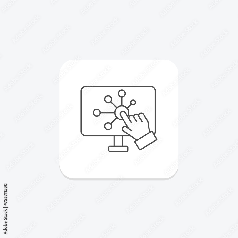 Interactive Design icon, design, user, experience, interface thinline icon, editable vector icon, pixel perfect, illustrator ai file Interactive Design icon, design, user, experience, interface thinline icon, editable vector icon, pixel perfect, illustrator ai file