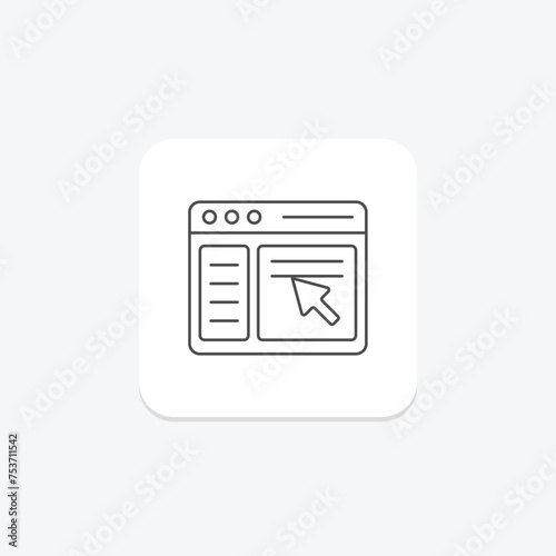 Intuitive Interface icon, interface, design, user, experience thinline icon, editable vector icon, pixel perfect, illustrator ai file
