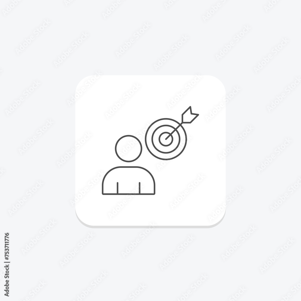 User Focused Approach icon, focused, approach, design, interface thinline icon, editable vector icon, pixel perfect, illustrator ai file User Focused Approach icon, focused, approach, design, interface thinline icon, editable vector icon, pixel perfect, illustrator ai file