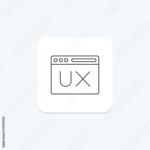 UX Design icon, design, user, experience, interface thinline icon, editable vector icon, pixel perfect, illustrator ai file