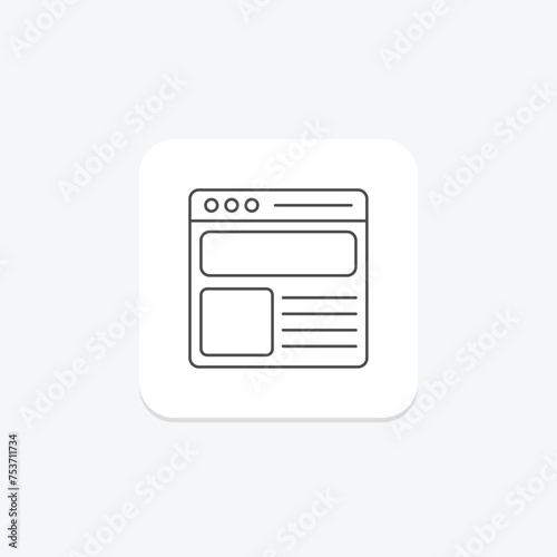 Wireframing icon, design, user, experience, interface thinline icon, editable vector icon, pixel perfect, illustrator ai file