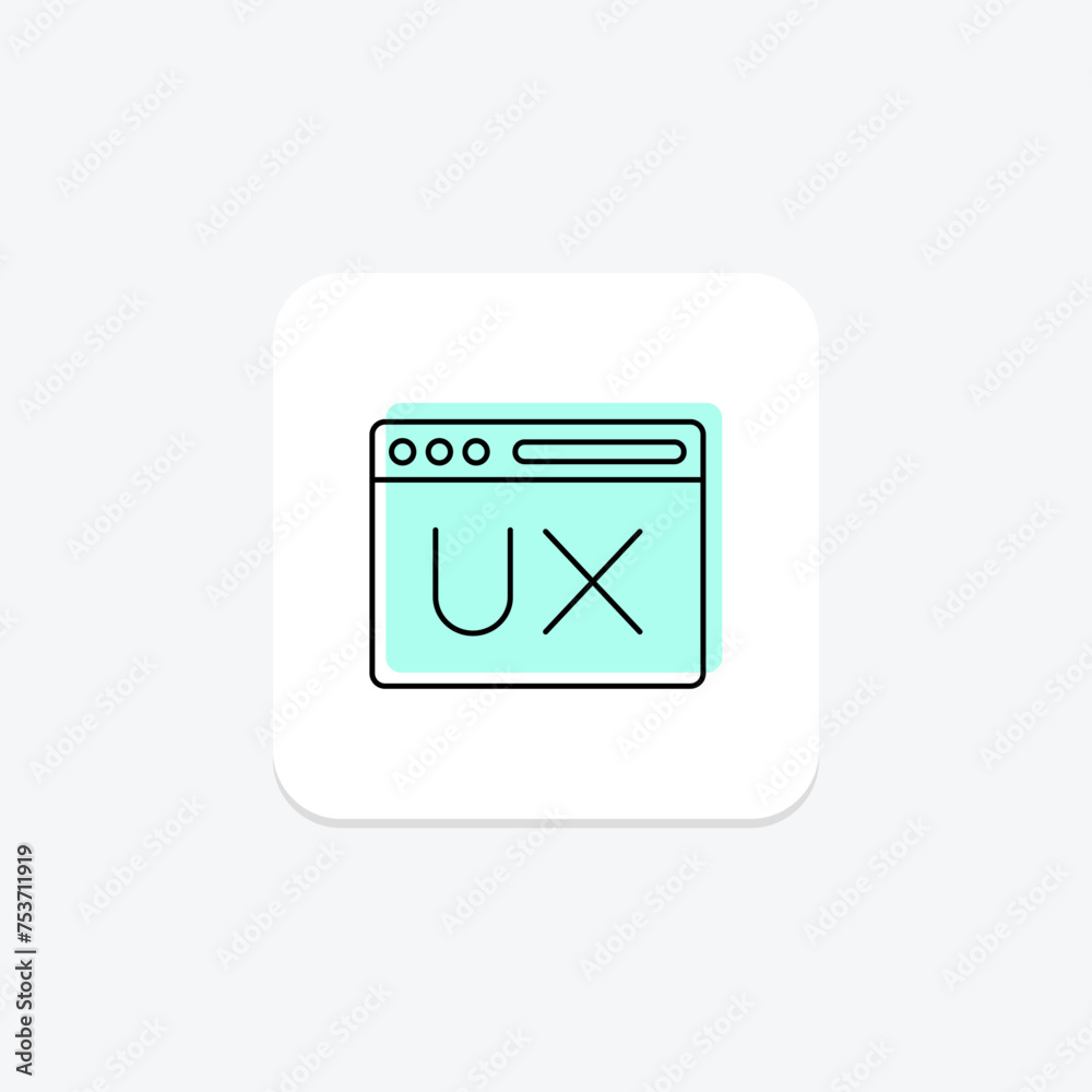 UX Design icon, design, user, experience, interface color shadow thinline icon, editable vector icon, pixel perfect, illustrator ai file UX Design icon, design, user, experience, interface color shadow thinline icon, editable vector icon, pixel perfect, illustrator ai file
