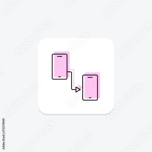 Prototyping icon, design, user, experience, interface color shadow thinline icon, editable vector icon, pixel perfect, illustrator ai file