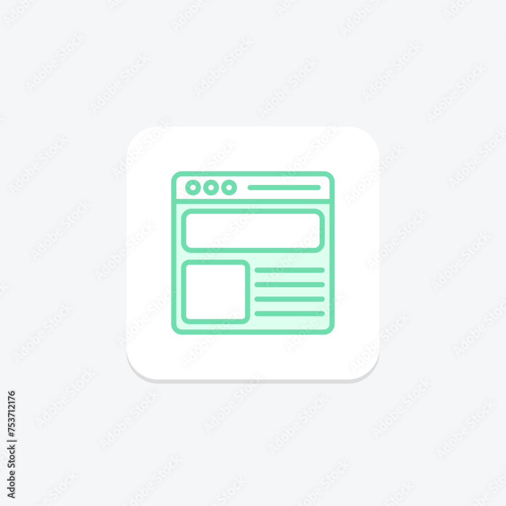 Wireframing icon, design, user, experience, interface duotone line icon, editable vector icon, pixel perfect, illustrator ai file