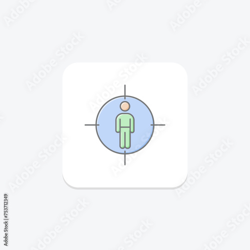 Human Centered Design icon, centered, design, user, experience lineal color icon, editable vector icon, pixel perfect, illustrator ai file