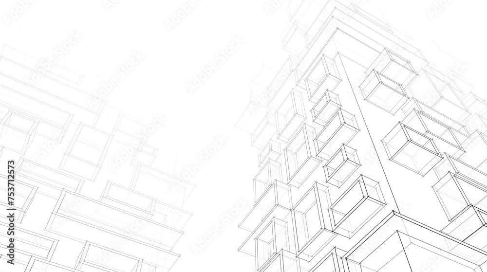 modern architecture 3d illustration