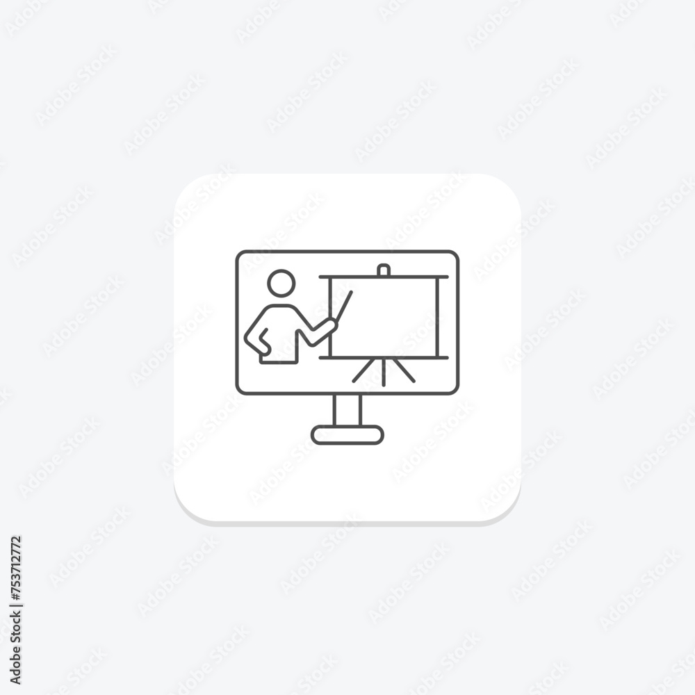 Education Technology icon, technology, reading, corner, study thinline icon, editable vector icon, pixel perfect, illustrator ai file Education Technology icon, technology, reading, corner, study thinline icon, editable vector icon, pixel perfect, illustrator ai file