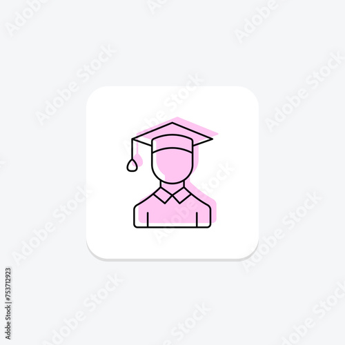 Student Success icon, success, knowledge, growth, academic color shadow thinline icon, editable vector icon, pixel perfect, illustrator ai file © Blinix Solutions
