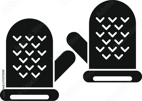 Ice fishing winter gloves icon simple vector. Sport outdoor. Nature season cold