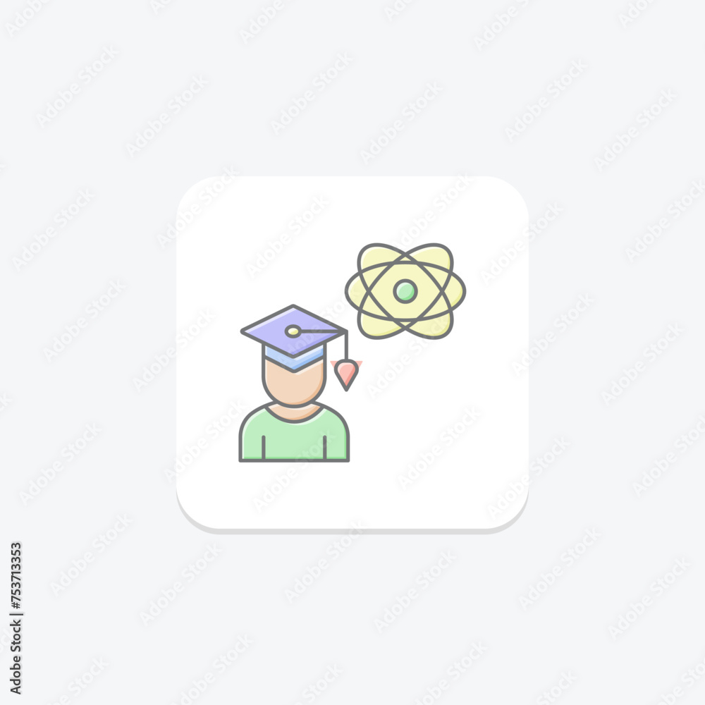 Classroom Genius icon, genius, creative, learning, school lineal color icon, editable vector icon, pixel perfect, illustrator ai file